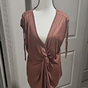 Rust Brown Knotted Blouse